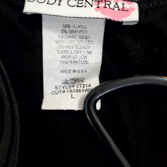 Body Central Black Womens Camisol Tank Top Embellished Neck Line Large - Picture 10 of 11